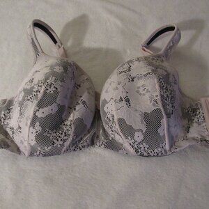 Cacique Beige/Black Lace Bra  Balconette  42C